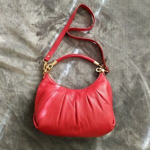 Michael Kors red purse w/ gold accents